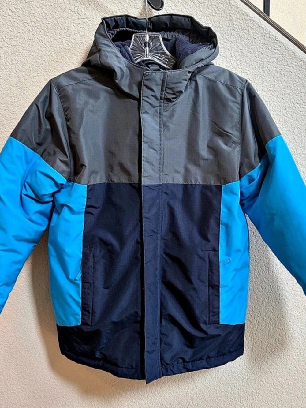 The Children's Place Boys Colorblock 3 in 1 Jacket Blue & Black size 10/12